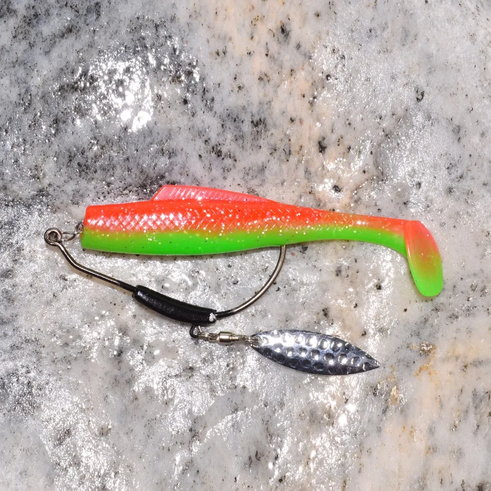 

Artificial bait type TPR plastic soft lure factory enviroment friendly 85mm 5g 6pcs Double Colors T Tail Soft fishing Lure