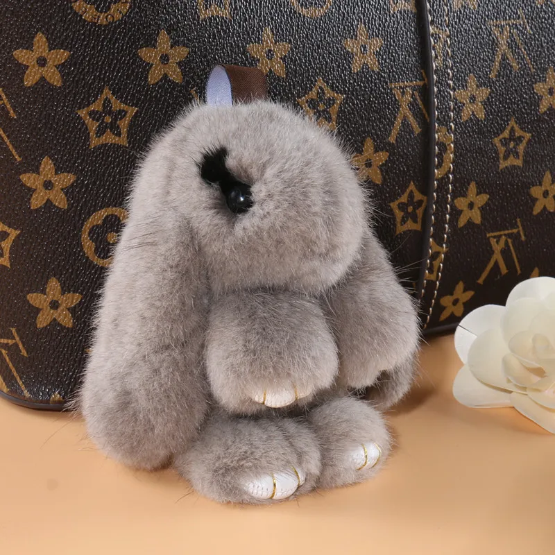 

100 real mink fur pendant cute little rabbit multicolor selection very Meng mink rabbit car keychain bag pendant ornaments