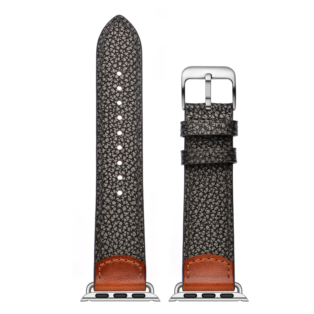 BEAFIRY натуральная кожа часы ремешок для Apple Watch 42mm 38mm часы ремни камень ремешок для часов с узором для iwatch 3/2/1 для Для мужчин Для женщин - Цвет ремешка: black