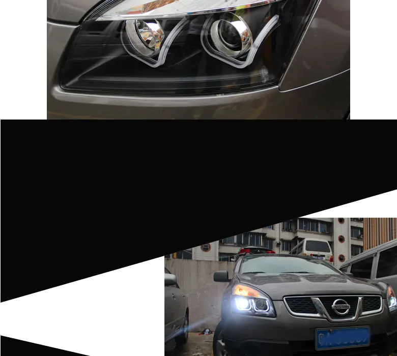 DY_L Автомобиль Стайлинг фара forNissan Qashqai 2008-2013 Светодиодный фонарь DRL H7/D2H HID Xenon Биксеноновые линзы