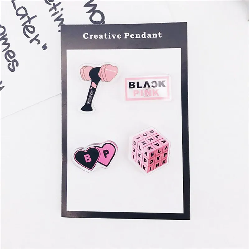 

4pcs Korean KPOP BLACKPINK Album Mini Brooch Pin Badge Accessories Girls Female Clothes Hat Backpack Decoration