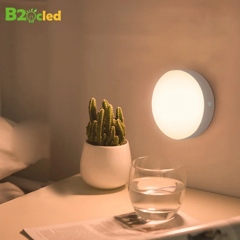 

LED Motion Sensor Night Light USB Charging Human Body Induction Lamp Bedroom Bedside Bathroom Wardrobe Magnetic Light Fixtures