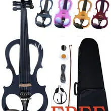 6 струн 4/4 Электрическая Скрипка Мощный звук твердой древесины черное дерево часть 5# черный и белый цвет