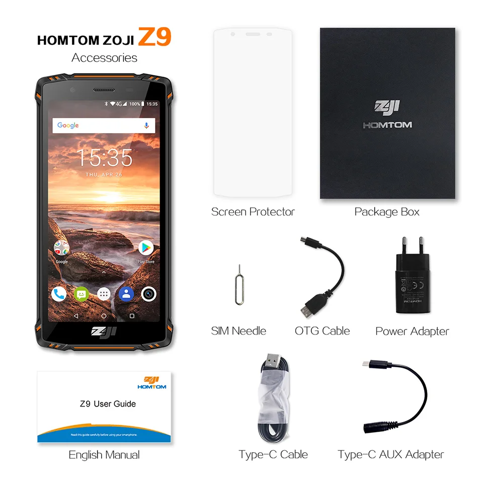 HOMTOM ZJI ZOJI Z9 Helio P23 IP68 Водонепроницаемый 4G LTE смартфон Восьмиядерный 5,7 дюймов 6 ГБ ОЗУ 64 Гб ПЗУ 5500 мАч полный диапазон мобильного телефона