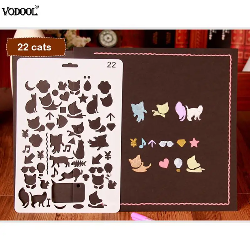 

Lovely Drawing Hollow Drafting Stencil Kids Student DIY Manual Photo Drawing Paint Tools School Educational Stationery Supplies