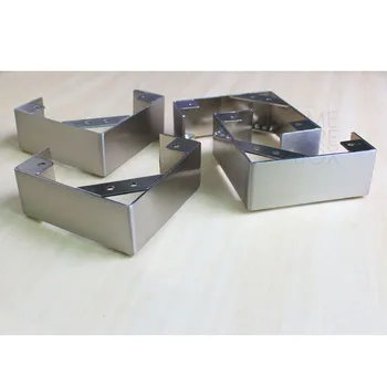 

4 pc L shape stainless steel legs furniture sofa cabinet metal feet 2"