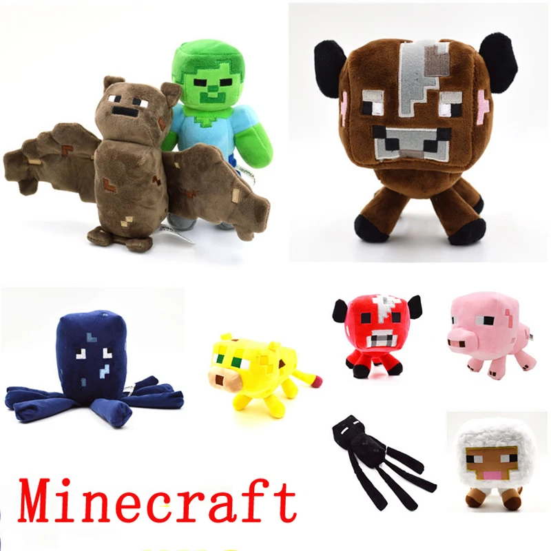 9pcs/lot Minecraft Game Plush Toys Minecraft Enderman Steve Ocelot Bat Cow Squid Sheep Plush Soft Stuffed Animals Toys for Kids 9pcs/lot Minecraft Game Plush Toys Minecraft Enderman Steve Ocelot Bat Cow Squid Sheep Plush Soft Stuffed Animals Toys for Kids