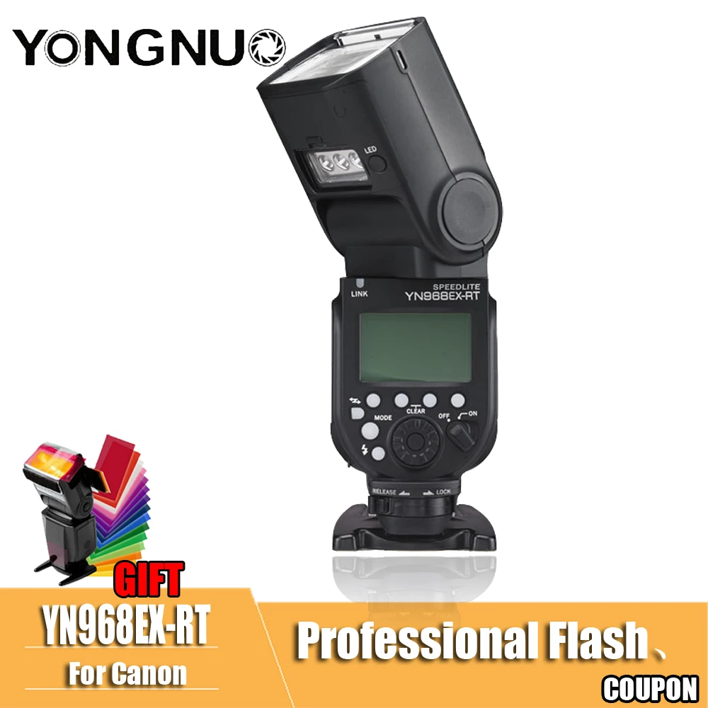 

YONGNUO YN968EX-RT Flash TTL Wireless Camera Speedlite YN968EX RT Master for Canon 650D 100D 1100D 580 Support YN-E3-RT YN600EX