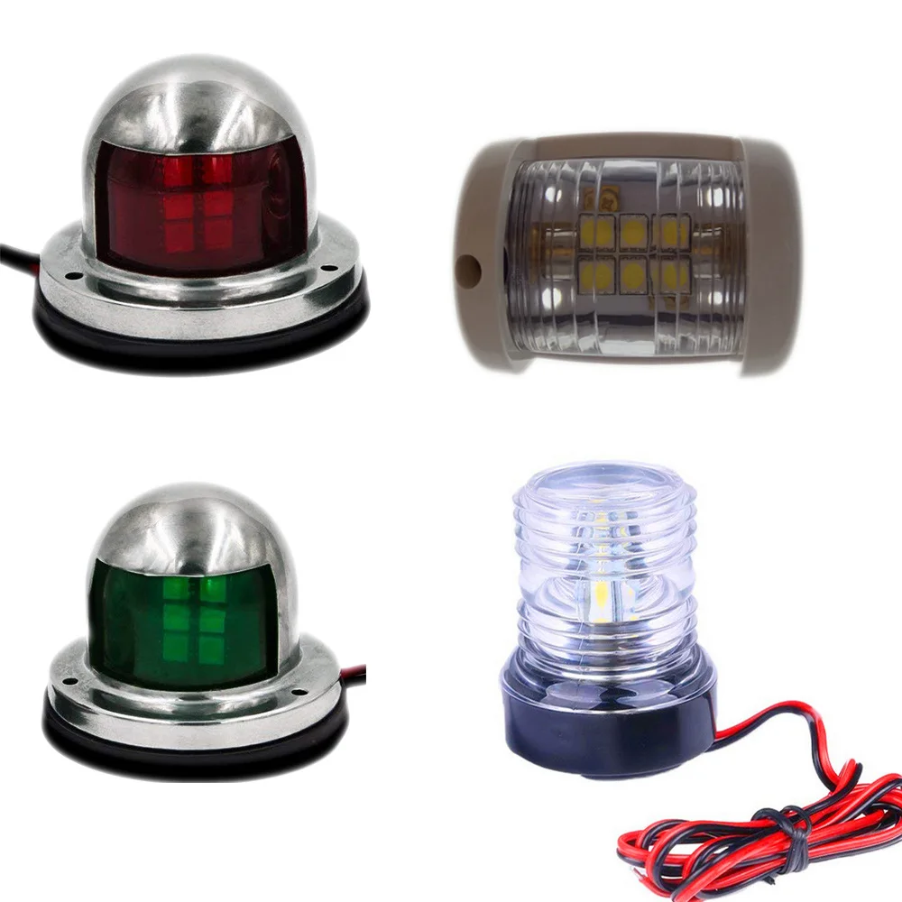 

Universal Marine Boat Yacht Navigation Light LED 360 Degree All Round Light 12V Red/Green/White Navigation Signal Lights
