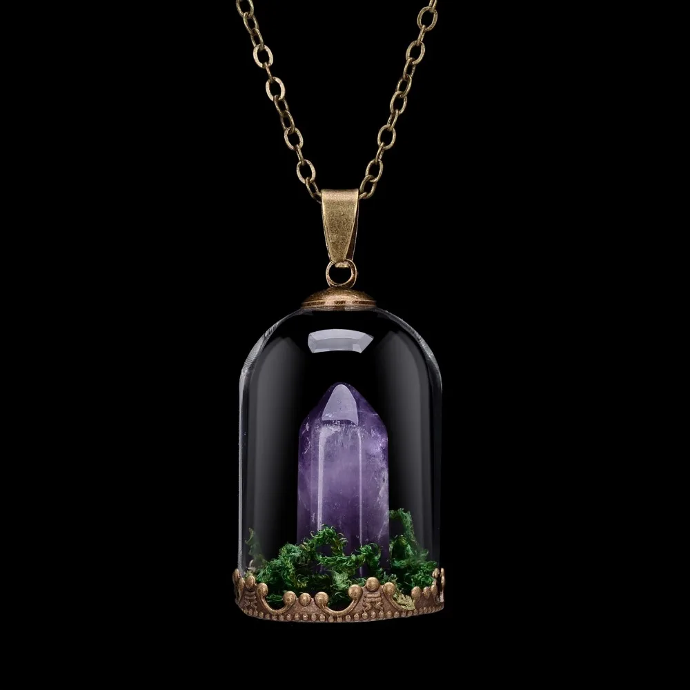 Prix pour Quartz Pierre Collier Terrarium Belljar Mousse Terrarium Collier Réel Fleurs Collier Femmes Bijoux De Mode Prix pour Quartz Pierre Collier Terrarium Belljar Mousse Terrarium Collier Réel Fleurs Collier Femmes Bijoux De Mode