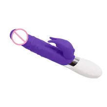 Rotating Rabbit Vibrator 7 Modes G Spot USB Rechargeable Female Telescopic Dildo Massager Sex Toy for woman