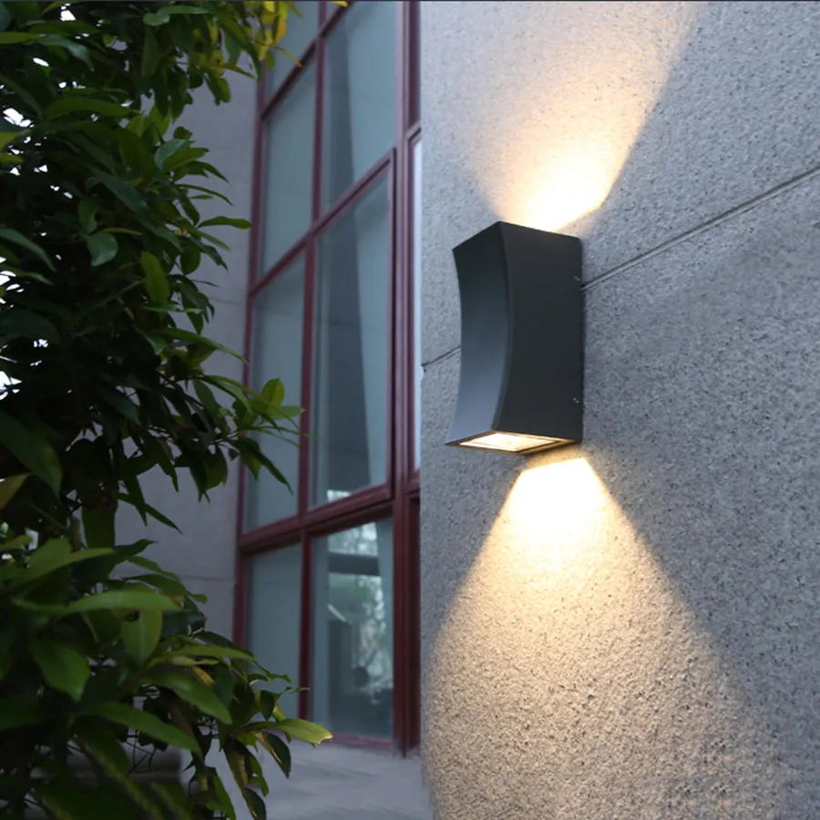 Thrisdar вверх вниз двухголовый 10 Вт COB светодиодный настенный светильник IP65 Водонепроницаемый Настенный бра лампа коридор сад отель путь крыльцо Светильник