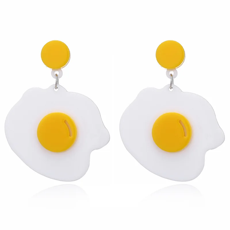 

Fashion Jewelry Fresh Fried Eggs Sweet and Lovely Girl Acrylic Acetic Acid Dangle Earrings For Women