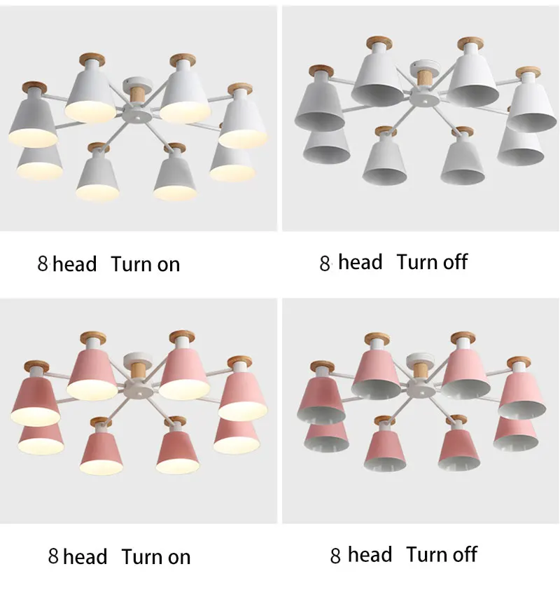 Деревянный Макарон романтичная люстра красочные современный простой Внутреннее освещение 3/6/8 в простом стиле для гостиной, спальни, лампа теплоты 0113