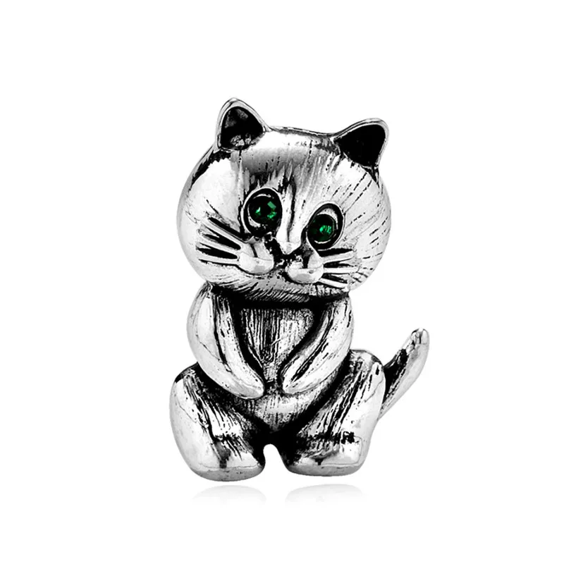 韩版时尚个性卡通猫咪胸针 百搭复古动物合金镶钻西装服装配饰 图片_高清大图 - 阿里巴巴