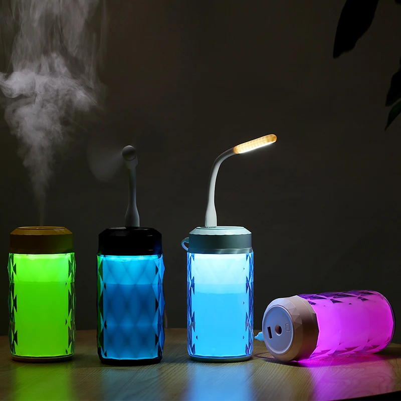 

250ml Cool Mist Humidifier Bright Color Drill Night Light Ultrasonic USB Aroma Diffuser Portable Aromatherapy Mist Maker Fogger