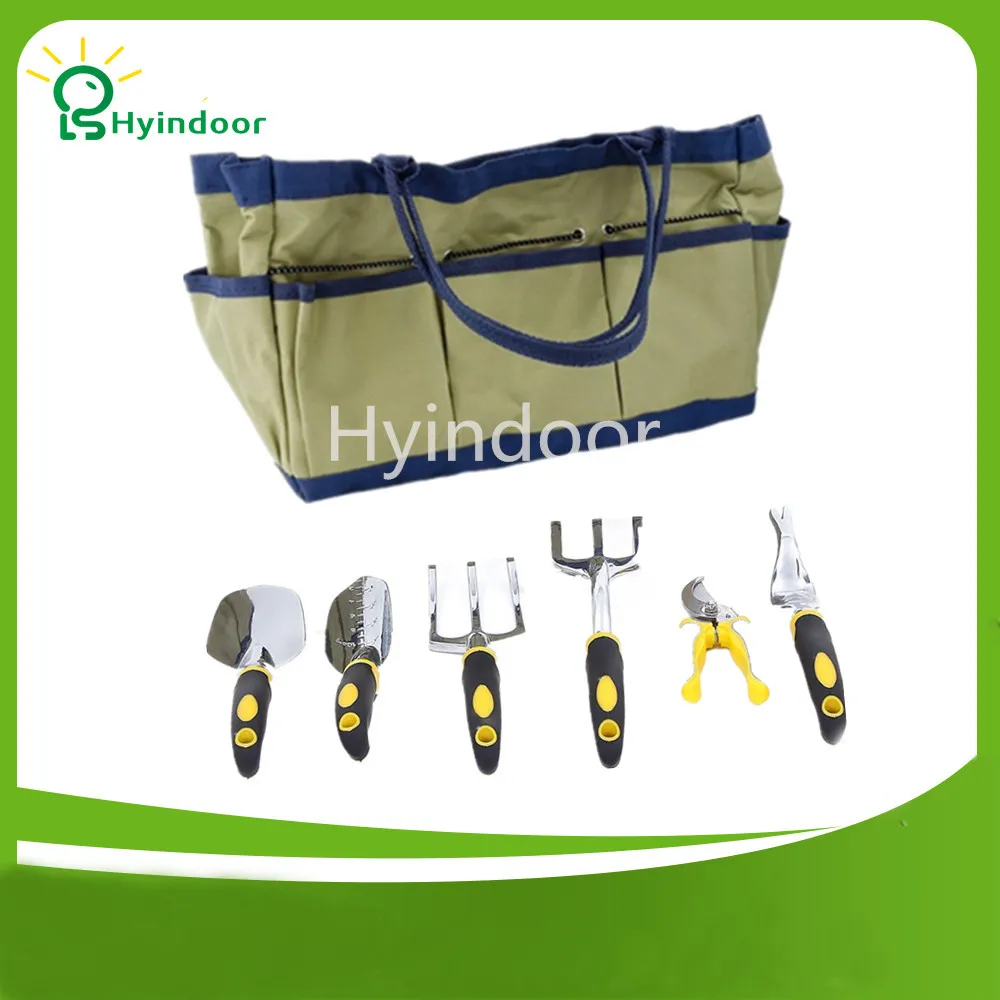 Terylene 600D Garden Tools Bag Hardware Garden Tote with 6 Hand Tools