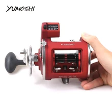 Yumoshi влево/правой 12 мяч Подшипники Рыбалка катушка с электрическим глубина подсчета множитель тела литой барабан катушка ACL