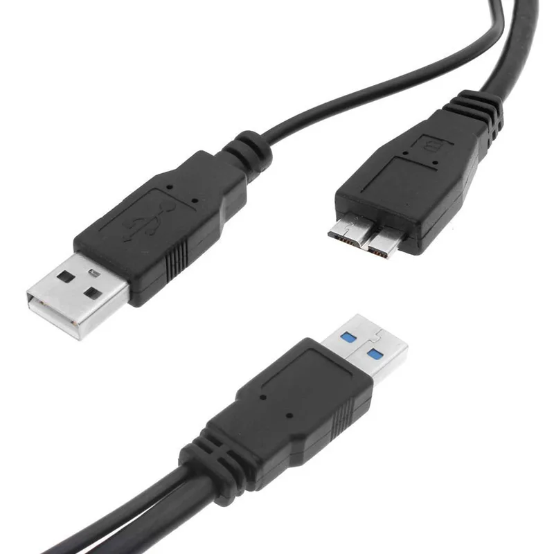 USB 3,0 двойной мощности Y Форма 2 X Тип A к Micro B Супер Скоростной кабель Внешние жесткие диски удлинитель провода разъем