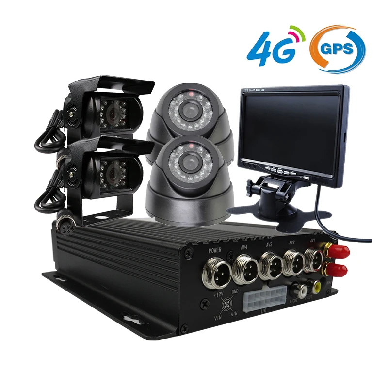 Бесплатная доставка 4ch автомобиля Видеорегистраторы для автомобилей комплект 4 г