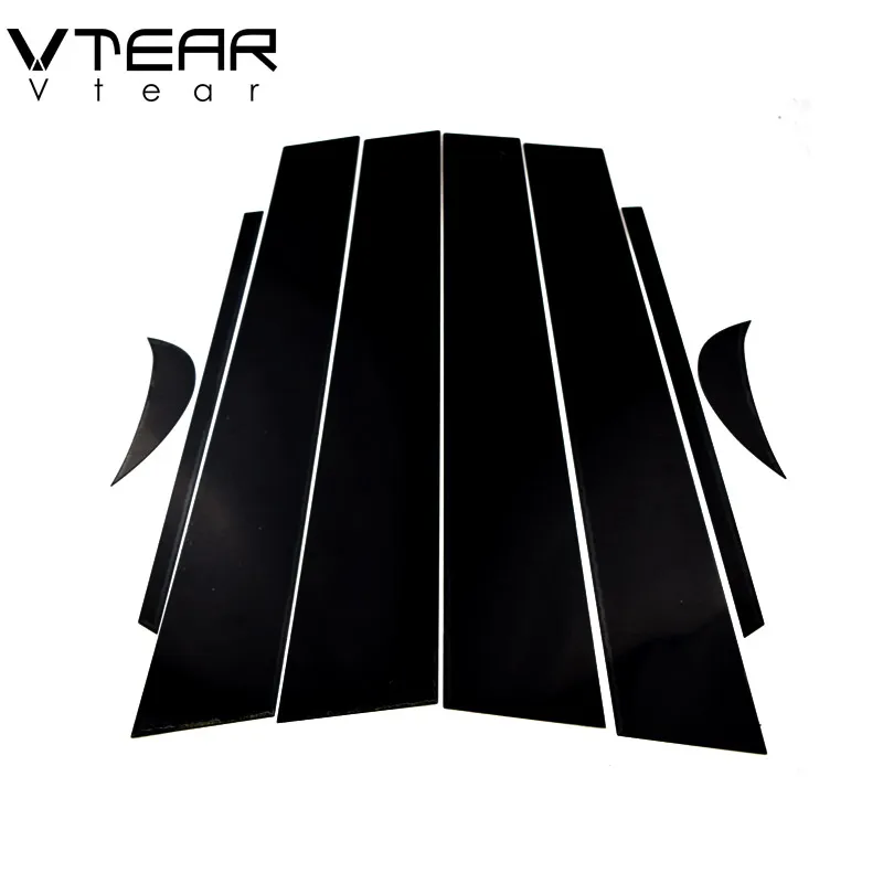 Vtear для Toyota Camry, аксессуары для окна автомобиля, B C, наклейка, отделка, черное зеркало, отражающая панель, внешняя, против царапин