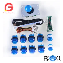 Led Illuminated Arcade Diy Parts Zero Delay Led Usb Encoder + 8 Way Joystick + Push Button arcade diy kits parts mame usb encoder 2 x led 4 8 way joystick 16x led illuminated push button for raspberry pi retropie 3b