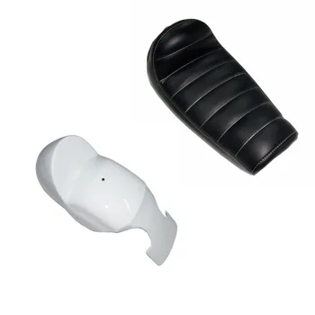 

Motorcycle White Cowl Fender Tail Section+Black Leather Driver Seat For Harley Sportster Cafe Racer XL 883 1200