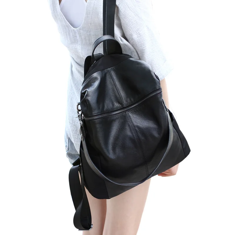 female new simplicity all match oxford spinning backpack school double