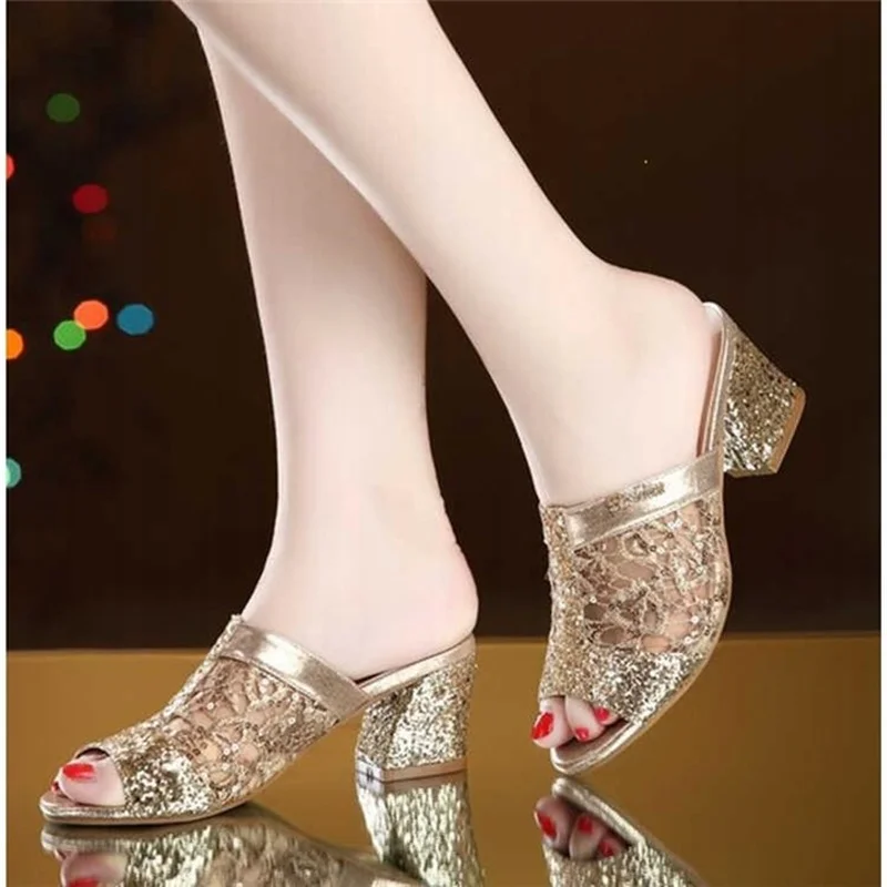 

AECBUY Summer Flat Sandals Crystal Heels Zapatos De Mujer Verano 2019 Cute Sandals For Women High Heel Sandals 7LXPa6