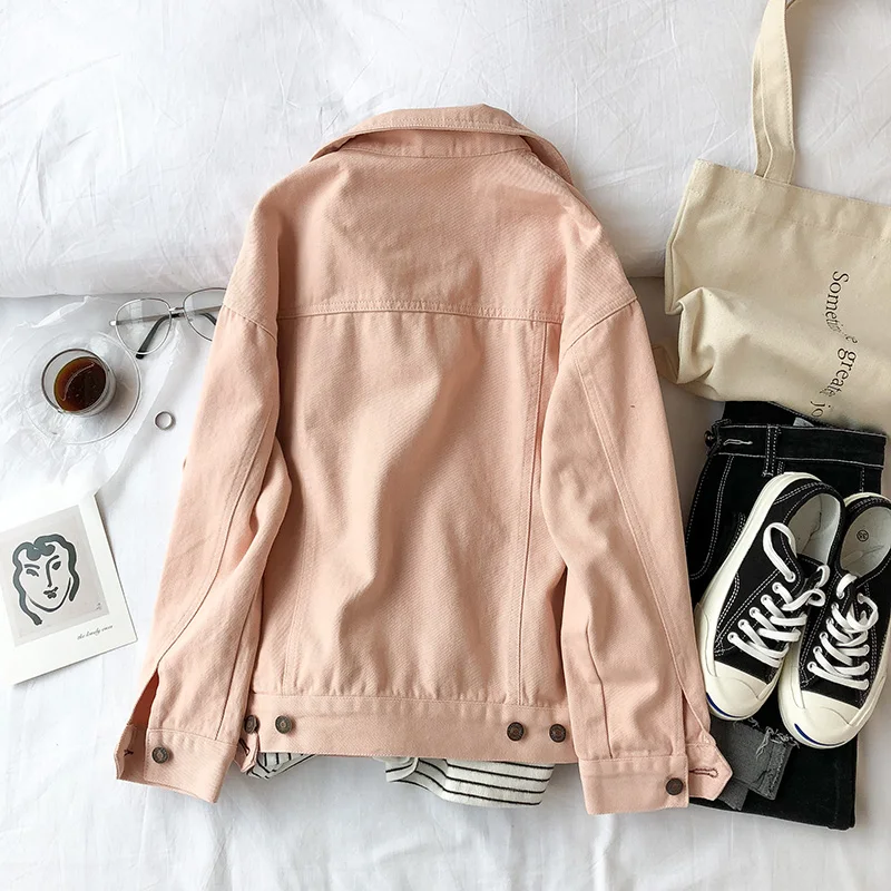 Chart Veste see Chart 2018 Femme Solide Automne Bouton Denim Mince Manteau Nouveau Tout Hiver See Tops Femmes allumette ZCZABq