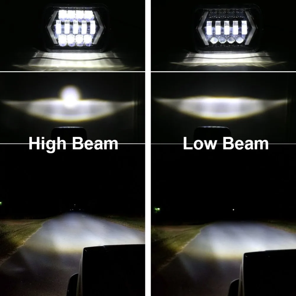 " x 7" 7x6 90 Вт квадратный с ангельскими глазами Высокий/Низкий H4 светодиодный фонарь для Jeep XJ MJ Toyota Celica Nissan 240SX s13 авто DRL налобный фонарь