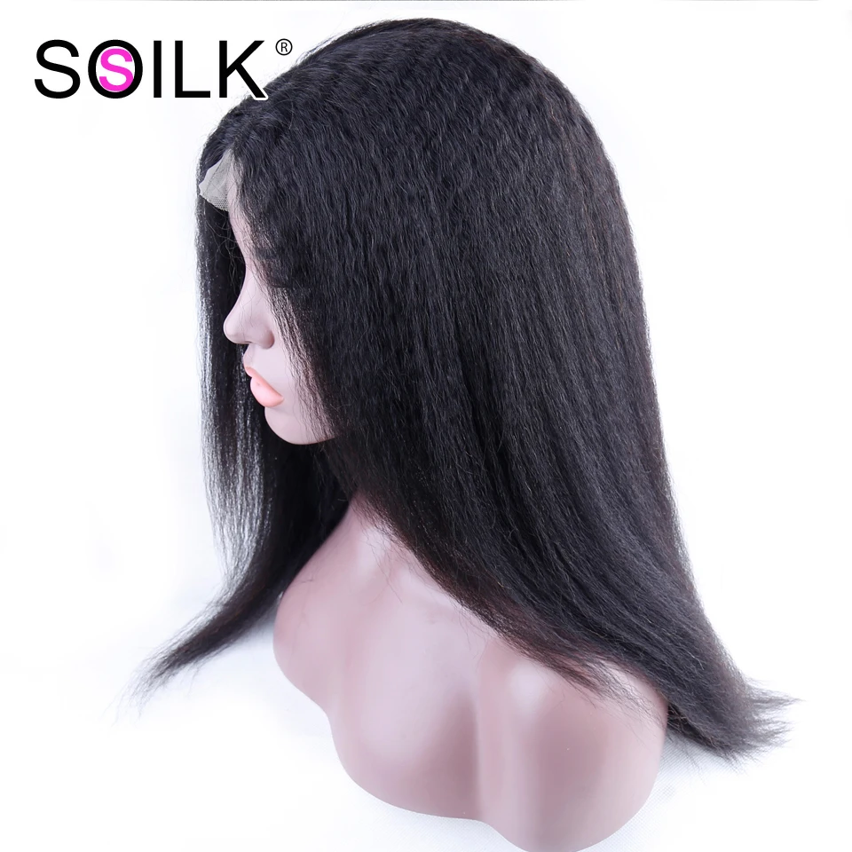 

Lace Front Human Hair Wigs Yaki Straight 4x4 Closure 150% Remy Hair pre-pluLace Malaysian Hair Lace Front Wig with Baby Hair