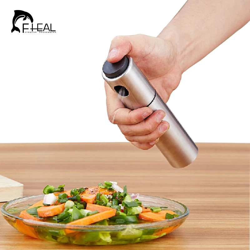 

FHEAL Portable Practical Stainless Steel Oil Injector Olive Spraying Oil Bottle Sprayer Pot Cookware Kitchen Tools