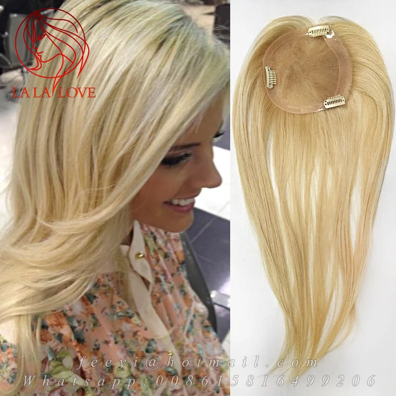Woman's Toupee Human real hair piece #613 Ligth Blond hair