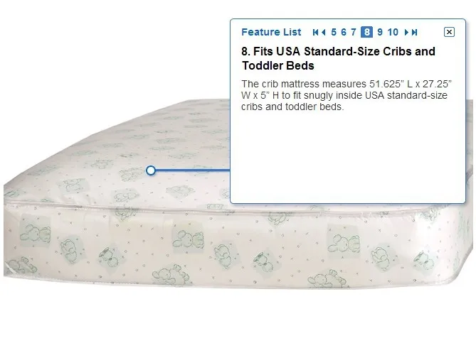 Kolcraft Pediatric 800 Crib Mattress Bed Toddler Bed Child Sleep Pad Sleeping
