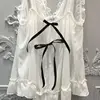 Lisacmvpnel  Net Yarn Sexy Women Nightgown+Pantie Set Deep V Lace Women Sleepwear ► Photo 3/5