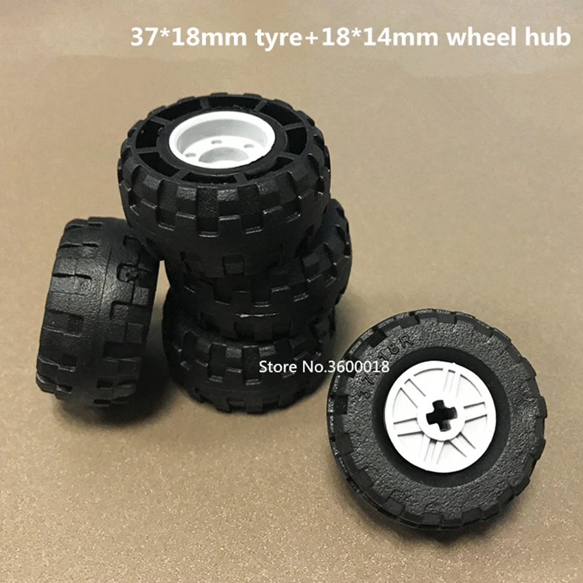

4set/lot Decool TECHNIC wheel 37*18mm mechanical Compatible with legos 55982 56891 MOC DIY blocks bricks parts set