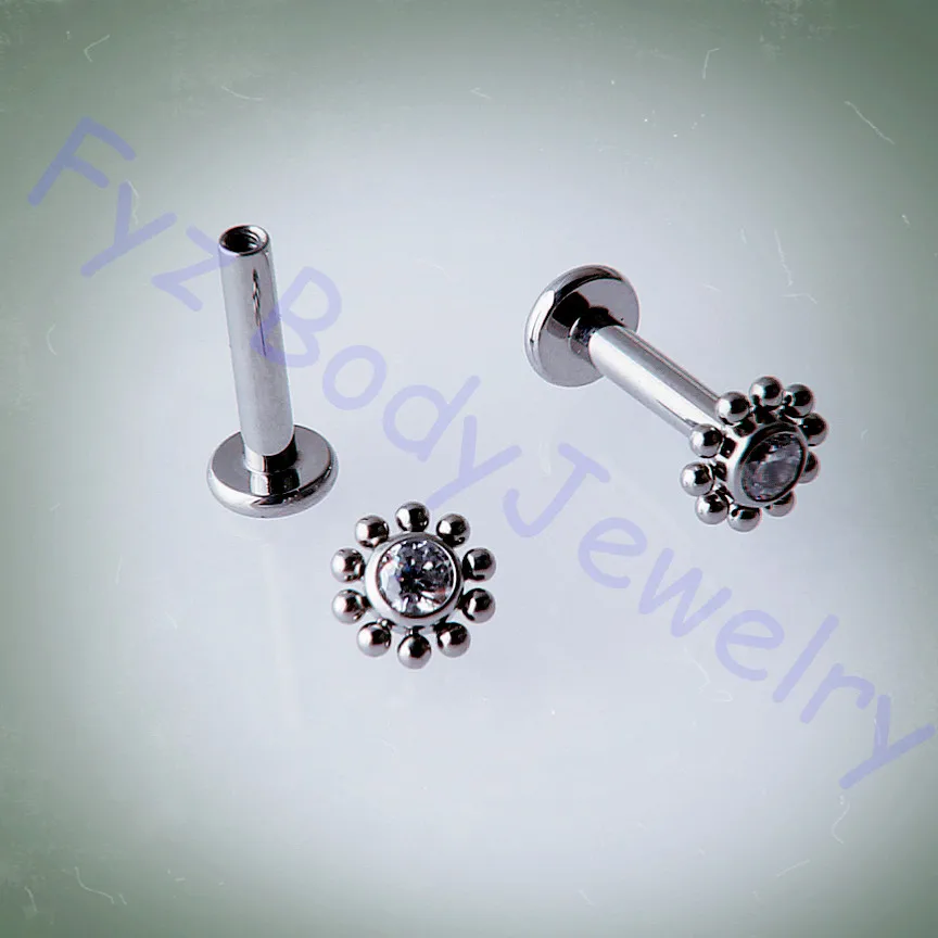 

G23 Titanium 14G 16G Internal Thread Labert Lip Percing Ear Tragus Cartilalges Stud Body Jewelry