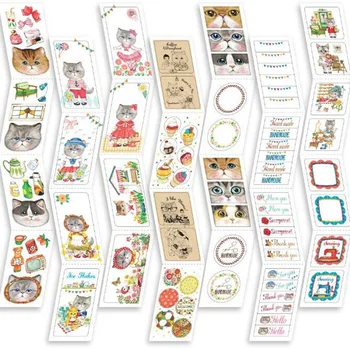 

1 Set UNCLE CAT Vintage Deco Pack-20 Bookmarks&10 mini Card &70 Kawaii Stickers Korean Cute Stationery Stickers