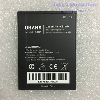 

100% New For UHANS A101 A101S 2450mAh UHANS Mobile Phone battery Smartphone Replacement Battery