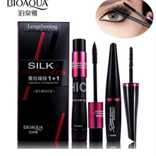 Бренд BIOAQUA, черная тушь с шелковым волокном, набор для макияжа, наращивание ресниц, удлинение объема, 4D волокно, тушь для ресниц, водостойкая косметика, 2 шт./лот