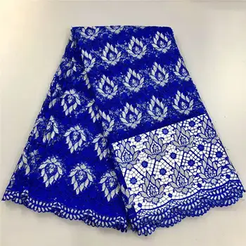 

Blue African Lace Fabric High Quality French Tulle Embroidered Lace For Wedding Dress Sewing Dress! HLF42408