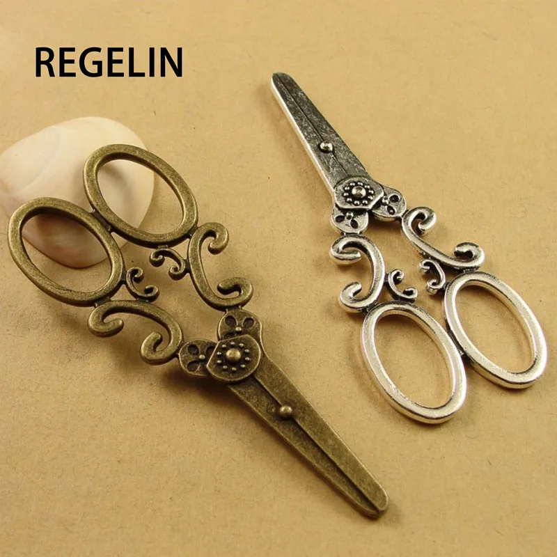 

REGELIN 5pcs/lot 30*75MM Retro Style Scissors Charm Pendant for Diy Necklace Jewelry Accessories Making Handmade Craft