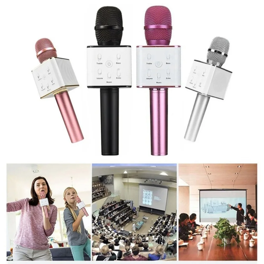 SOONHUA беспроводной Bluetooth 4,0 караоке микрофон модный портативный USB плеер микрофон шумоподавление динамик для ноутбуков планшеты