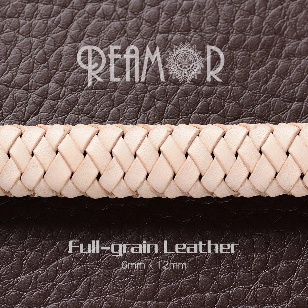 REAMOR 1 м 12*6 мм хорошая гибкость натуральная плетеная кожаная веревка воловья кожа шнур для браслетов DIY ювелирных изделий