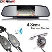 Koorinwoo Universal 2.4G Wireless Adopter Car Mirror Monitor Screen 800*480 With CCD Car Rear View Camera 12V Video System