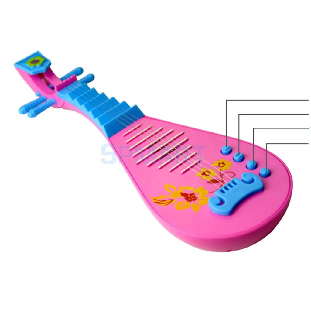 Electric Chinese Pipa Music Electric Guitar with Kids String Buttons Children Baby Musical Instruments Early Educational Toy