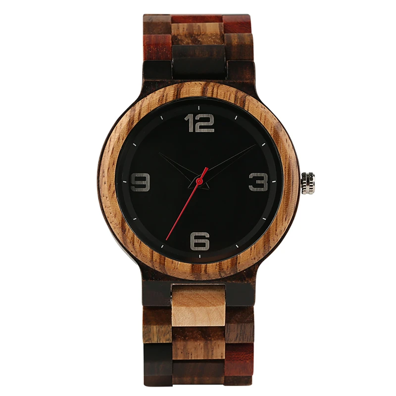 

Hand Made Natural Stylish Maple Red Wooden Wristwatches for Women Men Stainless Steel Bamboo Quartz Watch
