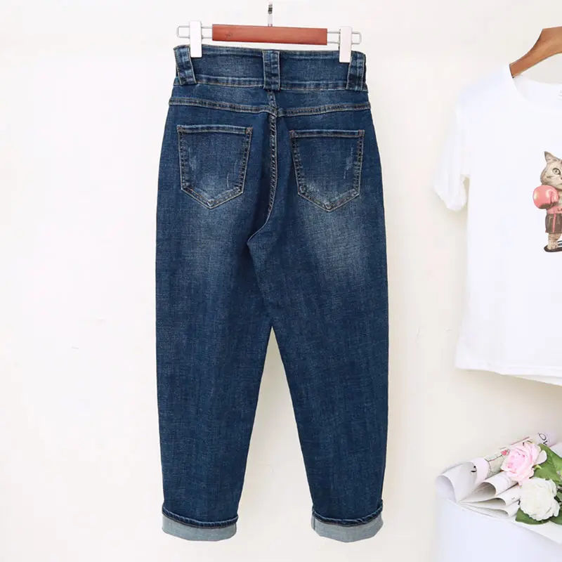 Goede PLus Size Boyfriend Jeans Voor Vrouwen £ 200 Losse Harembroek Lange Denim Broek Vrouwen Casual Dames Hoge Taille Jeans c5330