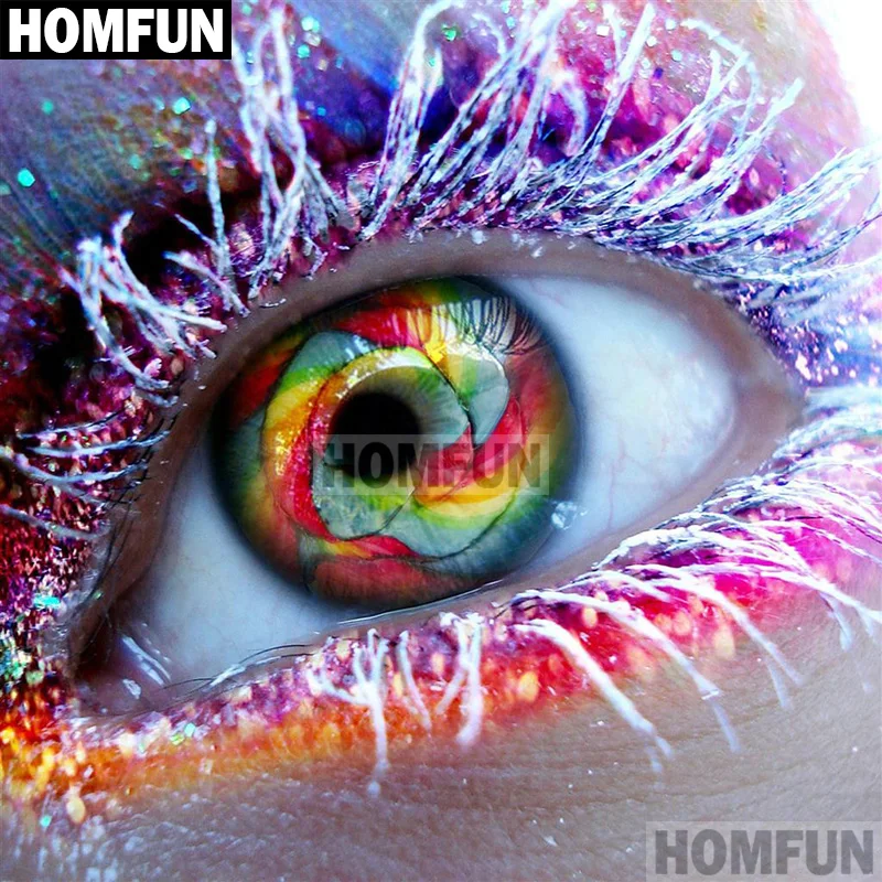 HOMFUN 5D DIY Diamond Painting &quotColored eyes&quot Full Drill Resin Embroidery Cross Stitch Home Decor A01828 | Дом и сад